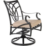 6353-SR: Belle Vie Carbon Black Swivel Rocker Dining Arm Chair