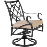 6853-SR: Grand Cay Carbon Black Swivel Rocker Dining Arm Chair